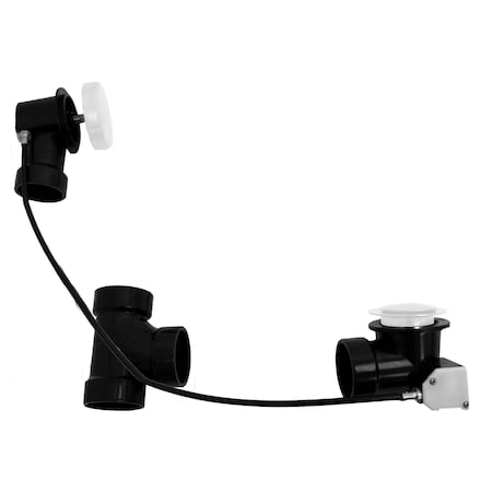 Westbrass Sch. 40 ABS 27" Cable Drive Bath Waste in Powdercoated White D50A27-50